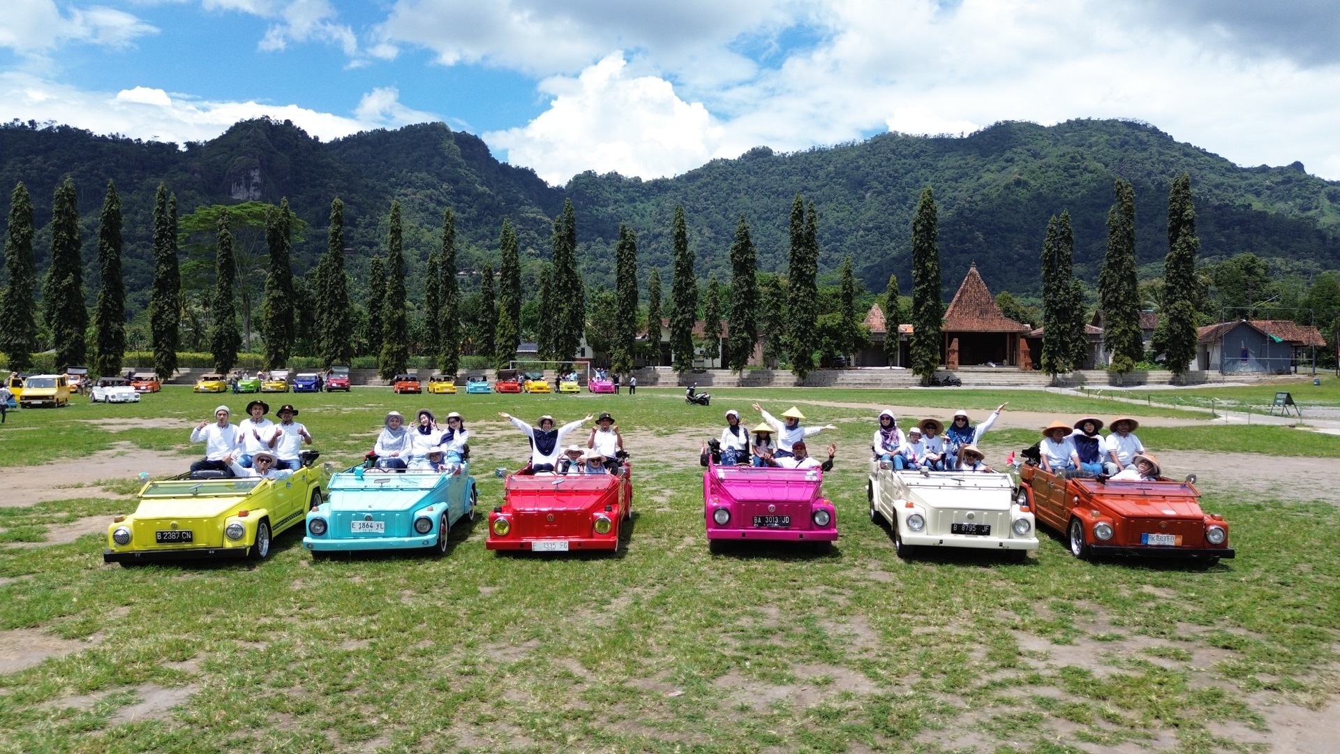 Pemandangan pedesaan Borobudur dari udara